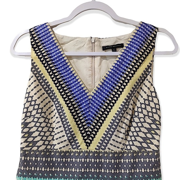 DAVID Meister Bright Pastel V Neck Sheath Dress size 8 - Picture 4 of 6